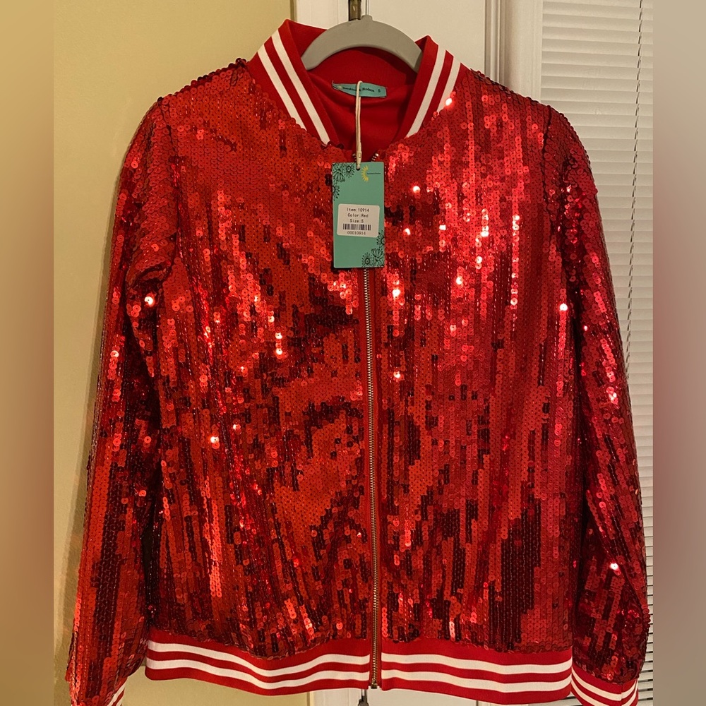 Small Sunshine & Rodeos red sequin jacket